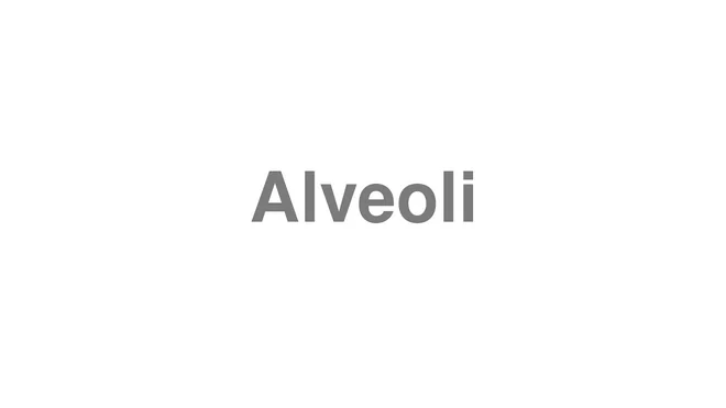 How to Pronounce Alveoli