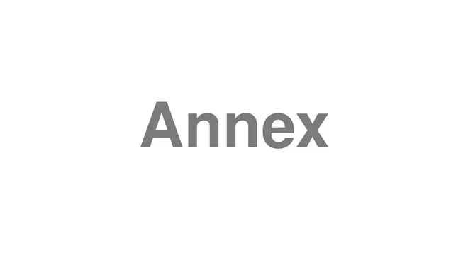 How to Pronounce Annex