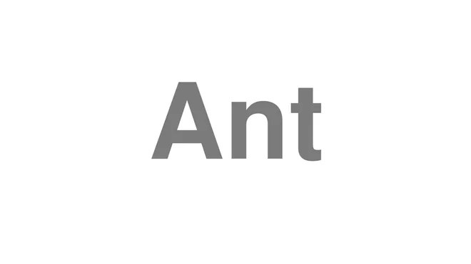 How to Pronounce Ant