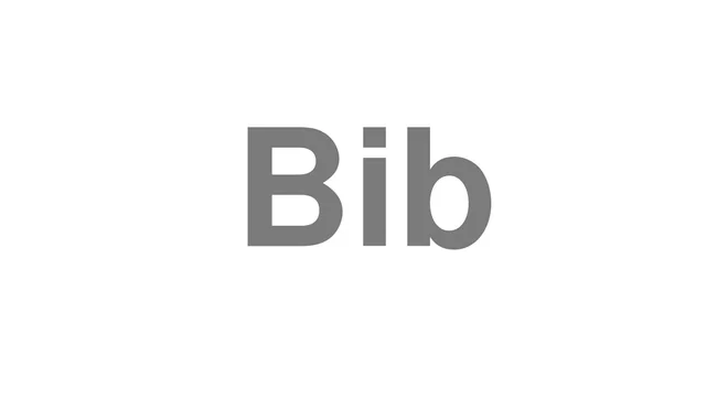 How to Pronounce Bib