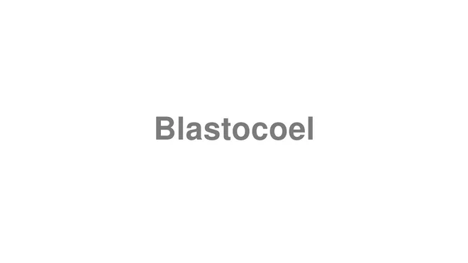 How to Pronounce Blastocoel