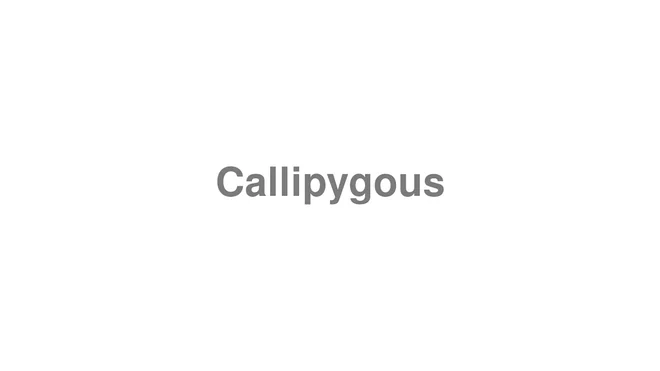 How to Pronounce Callipygous