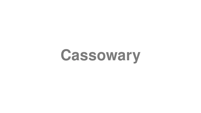 How to Pronounce Cassowary