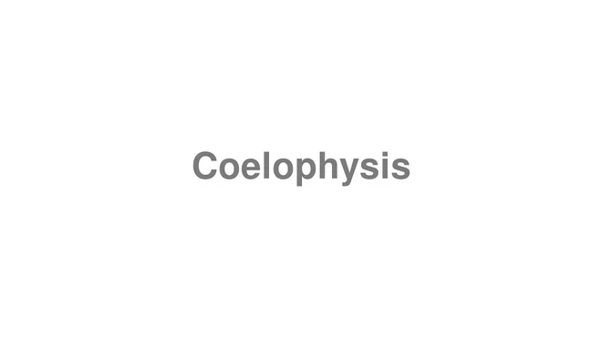 How to Pronounce Coelophysis