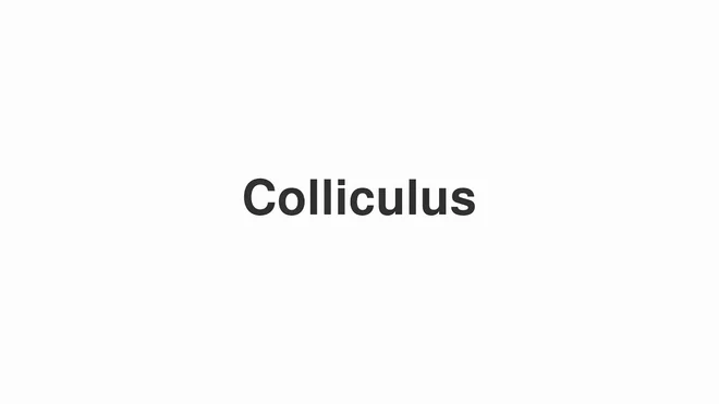 How to Pronounce Colliculus