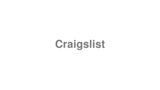 How to Pronounce Craigslist