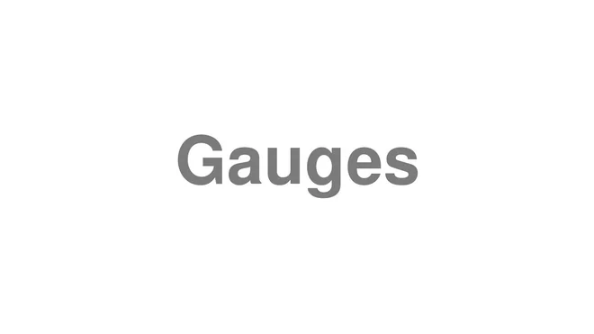 How to Pronounce Gauges