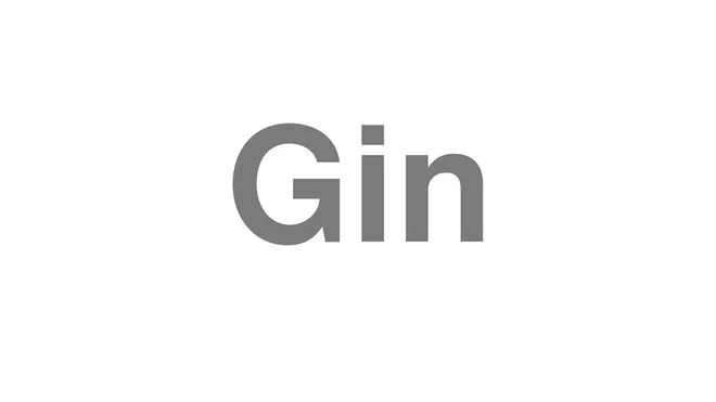 How to Pronounce Gin