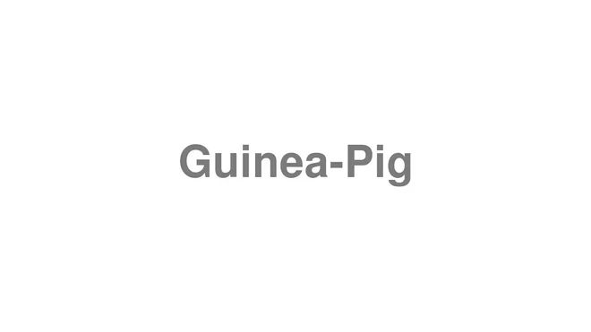 How to Pronounce Guinea-Pig