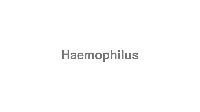 How to Pronounce Haemophilus