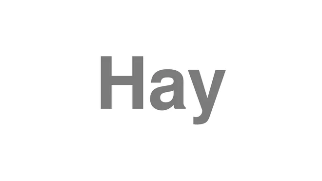 How to Pronounce Hay