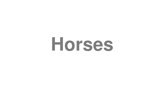 How to Pronounce Horses