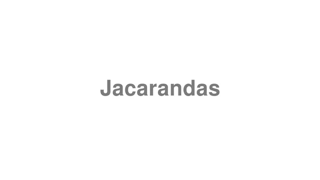 How to Pronounce Jacarandas