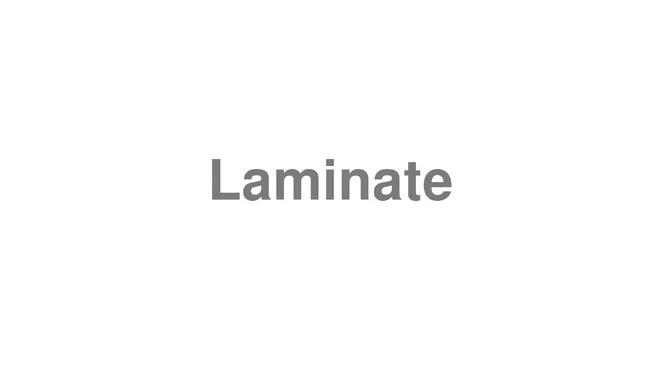 How to Pronounce Laminate