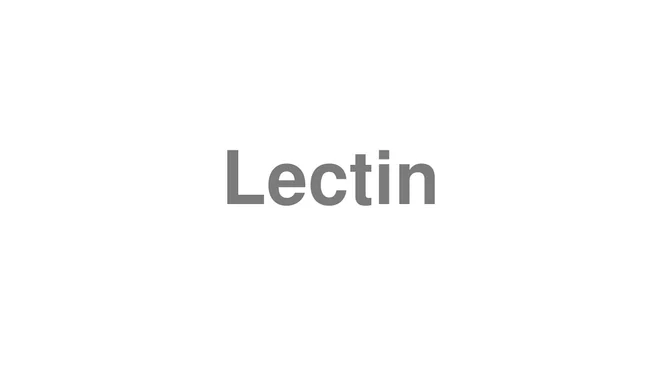 How to Pronounce Lectin