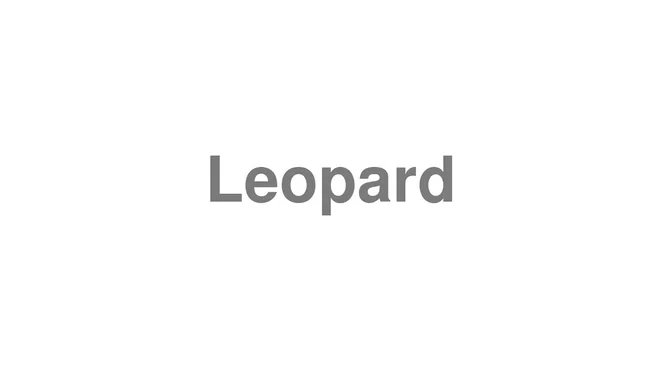 How to Pronounce Leopard