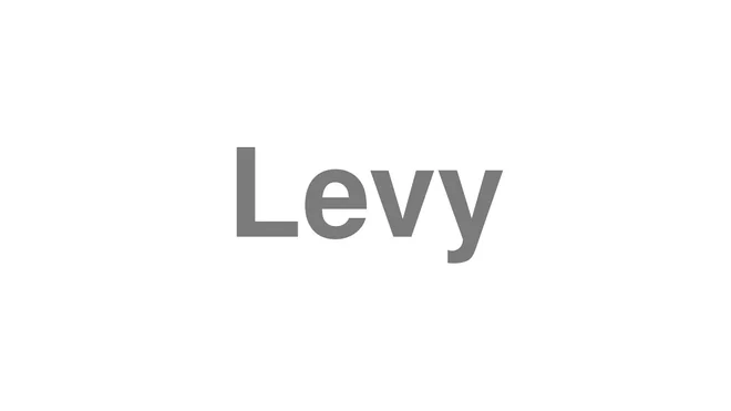 How to Pronounce Levy