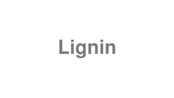 How to Pronounce Lignin