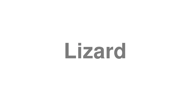 How to Pronounce Lizard