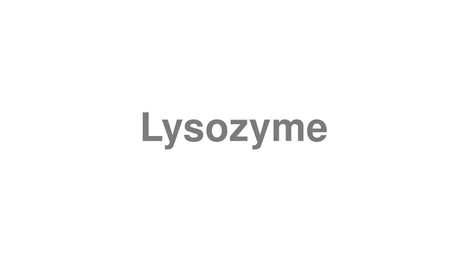How to Pronounce Lysozyme