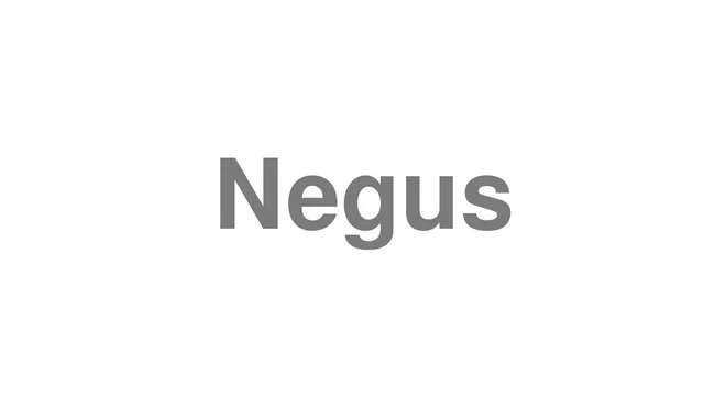 How to Pronounce Negus
