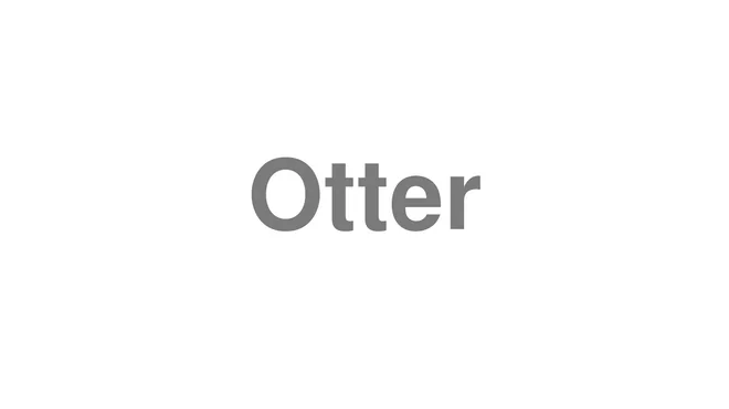 How to Pronounce Otter