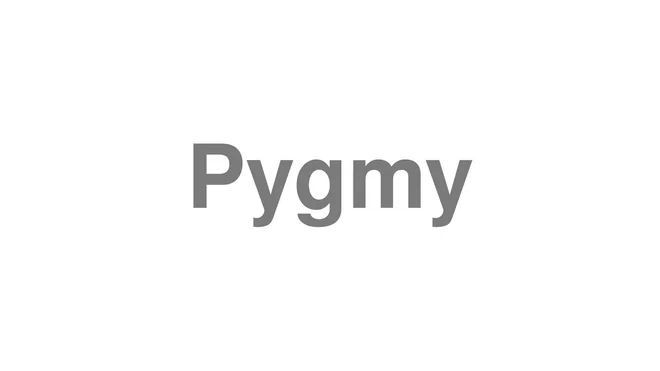 How to Pronounce Pygmy