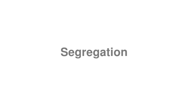 How to Pronounce Segregation