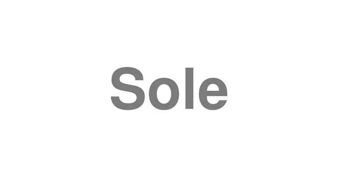 How to Pronounce Sole