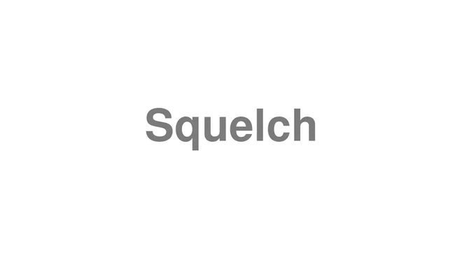 How to Pronounce Squelch