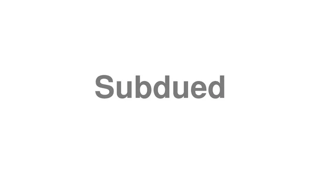 How to Pronounce Subdued