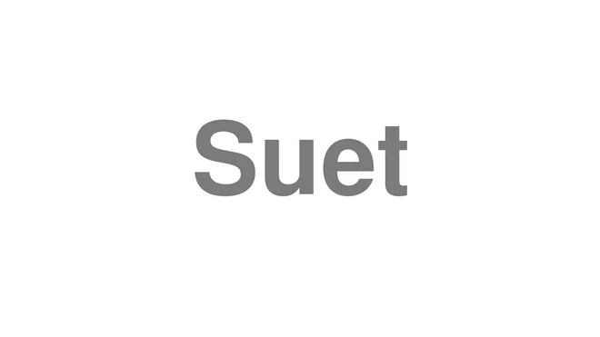 How to Pronounce Suet