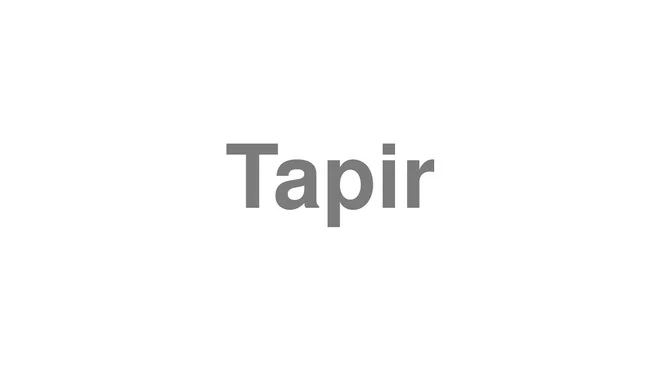How to Pronounce Tapir