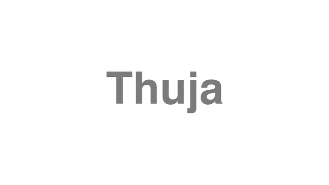 How to Pronounce Thuja