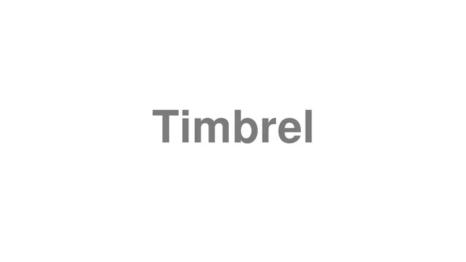 How to Pronounce Timbrel