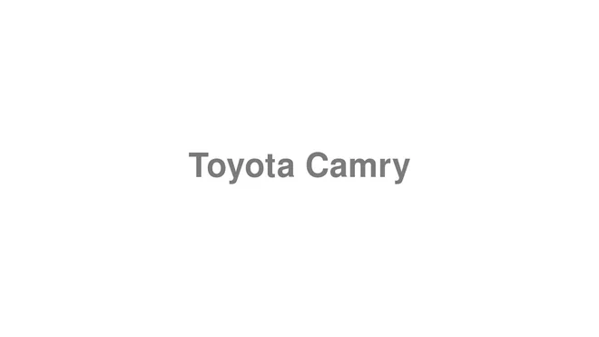 How to Pronounce Toyota Camry