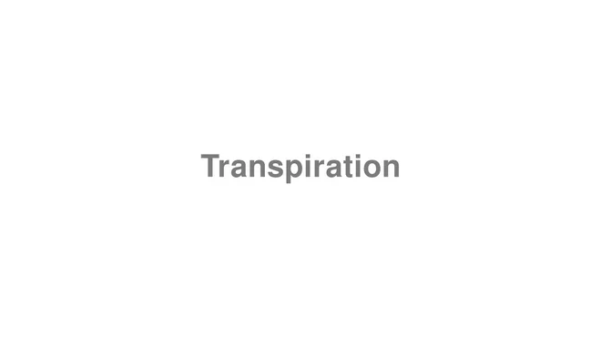 How to Pronounce Transpiration