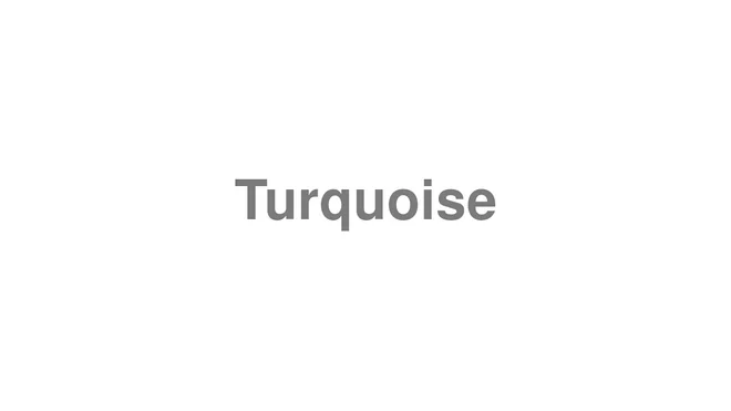 How to Pronounce Turquoise