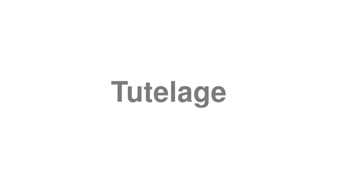 How to Pronounce Tutelage