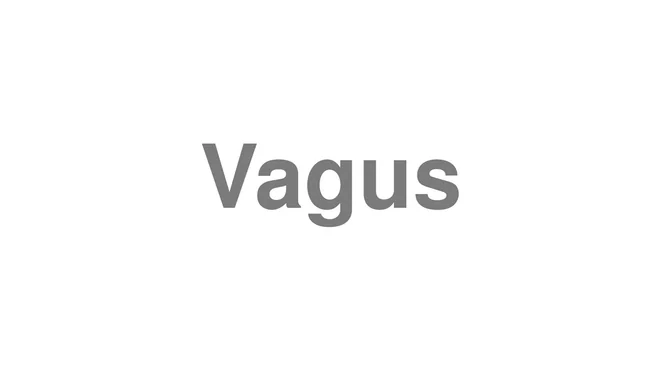 How to Pronounce Vagus
