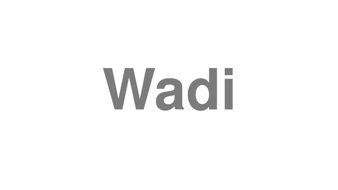 How to Pronounce Wadi