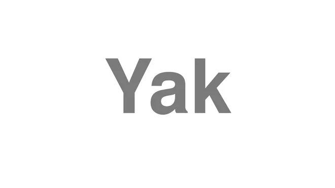 How to Pronounce Yak
